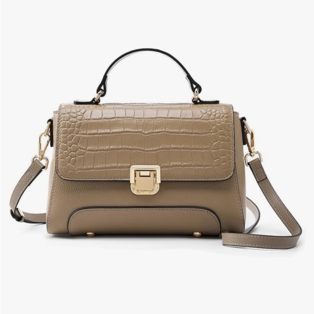 Medium crossbody bag crocodile-embossed style.